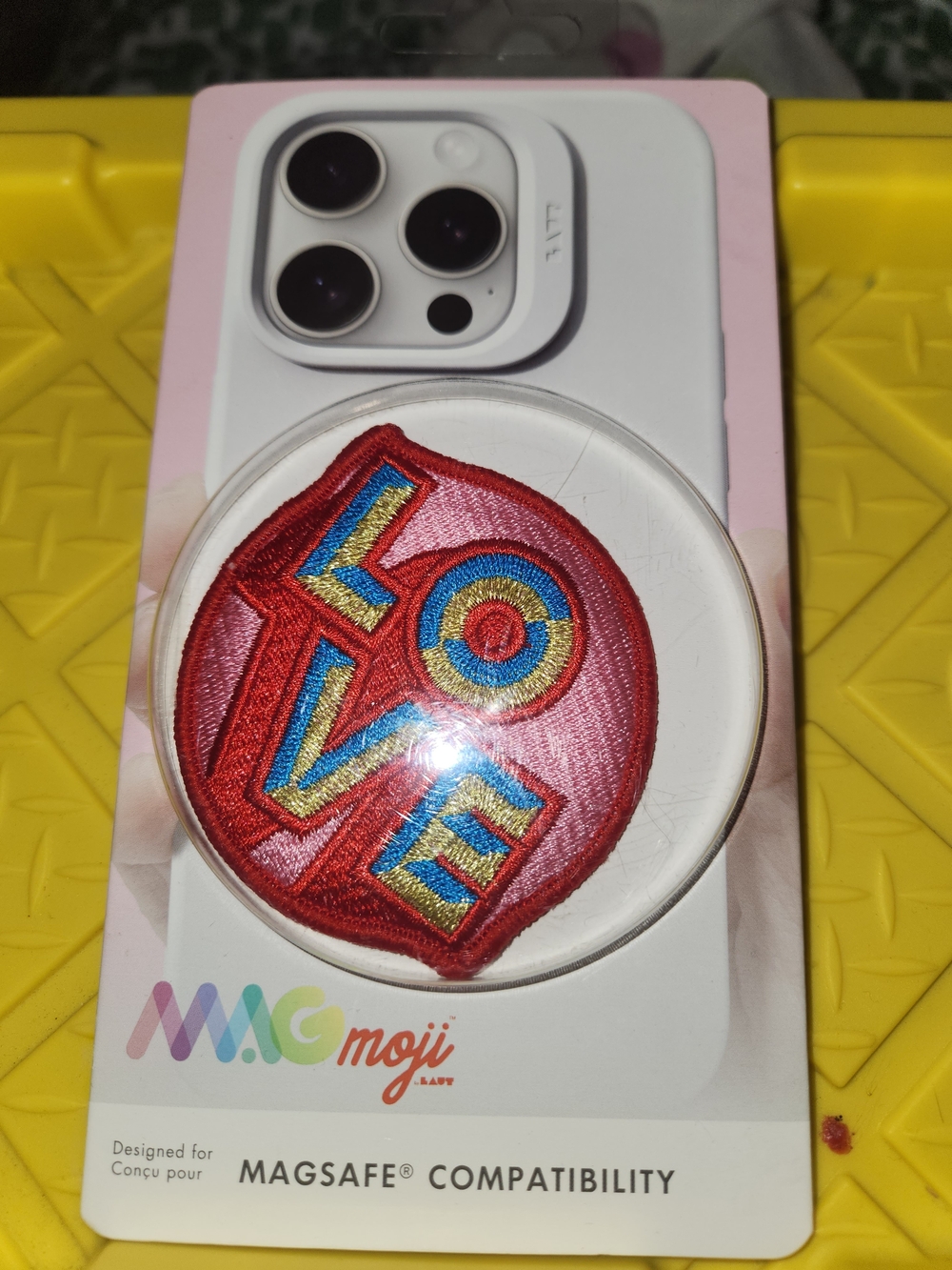 PopSocket Embroidered LOVE Phone Grip - Pink, Red, Blue, Gold